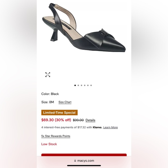 French Connection Black Bow Slingback Kitten Heels - Picture 5 of 5